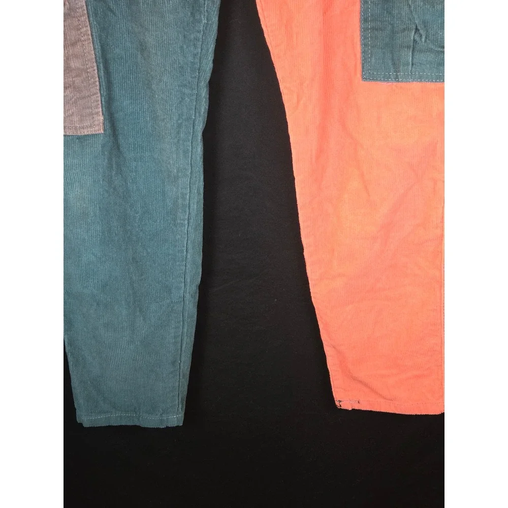 Stussy x kclot Corduroy Color Block Pants Mens Drawstring Pockets Multicolor - Picture 4 of 11